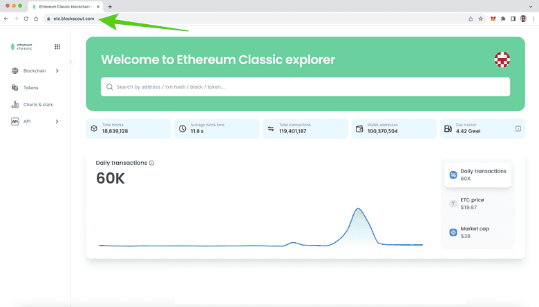 ETCScan Ethereum Classic (ETC) Blockchain Explorer