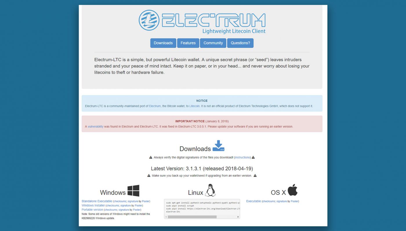 Electrum Litecoin Wallet Install - Technical Support - LitecoinTalk Forum