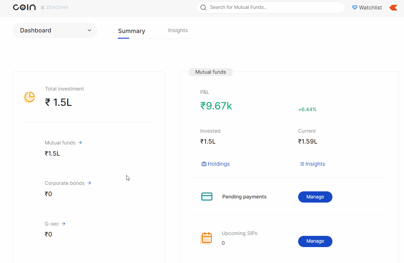 Does Zerodha coin charge for mutual funds?