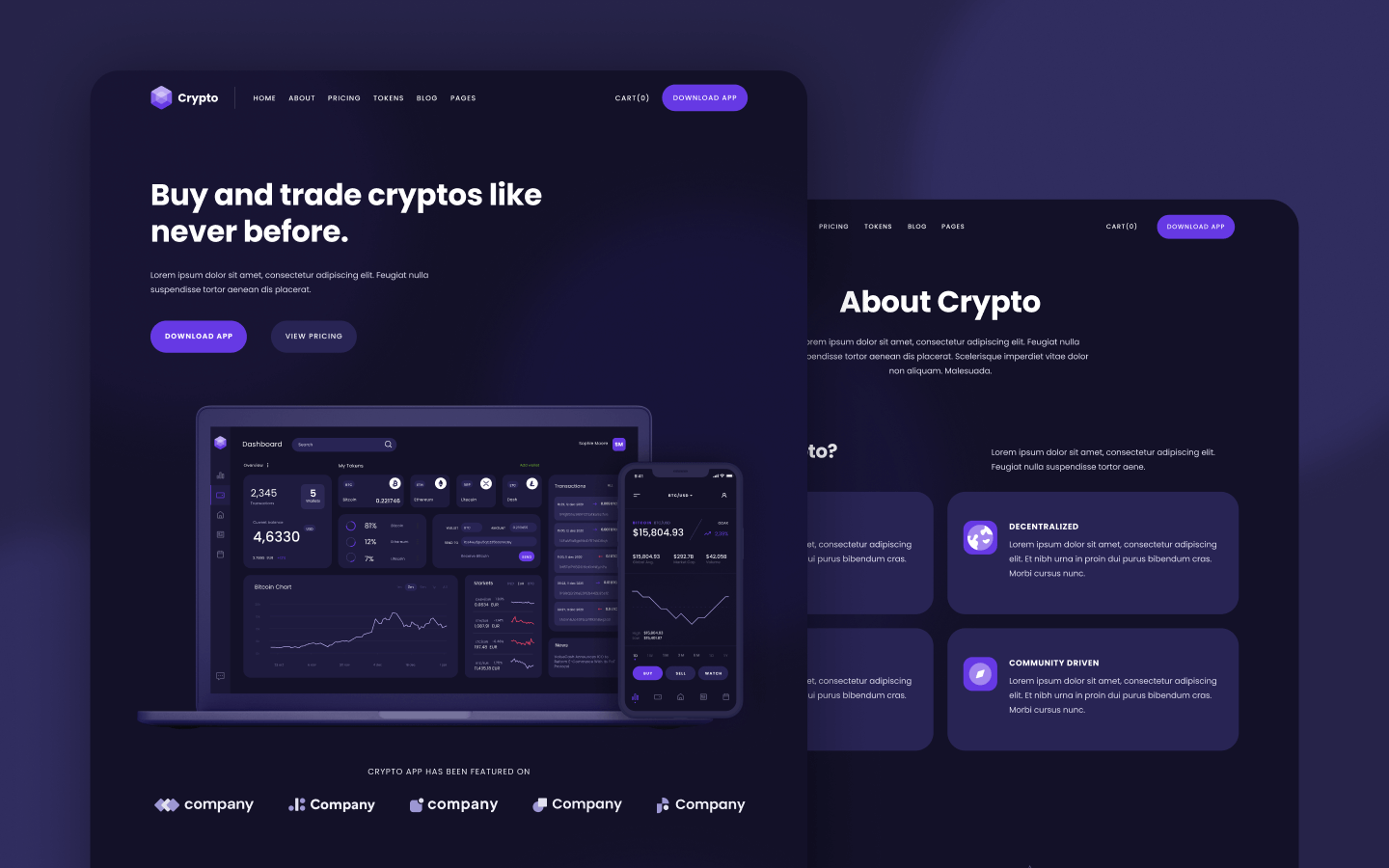 Finexo - Free Crypto Currency Website Template