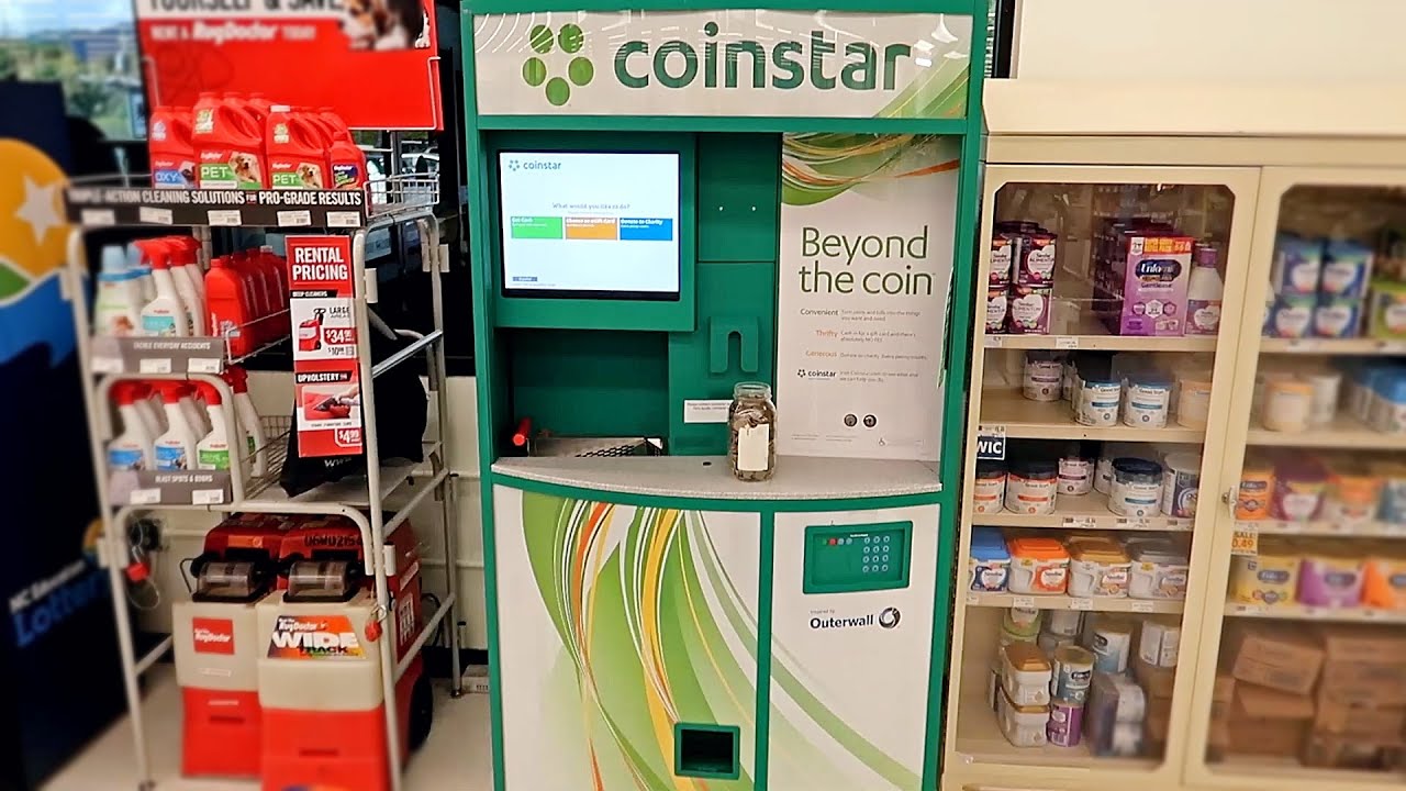 Cash in coins at Coinstar.