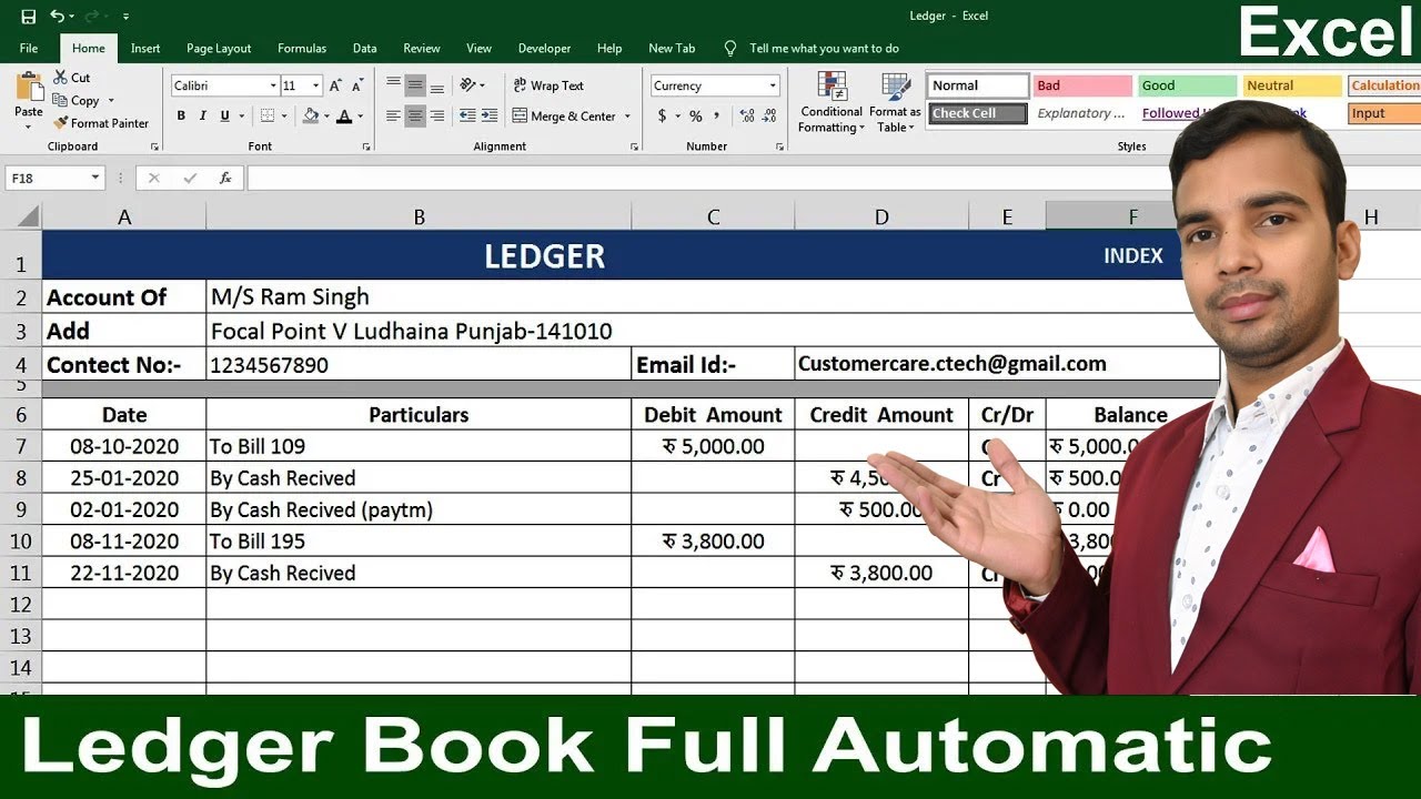 Excel Accounting Software | Automated Accounting Ledger with Running B – ExcelDoers