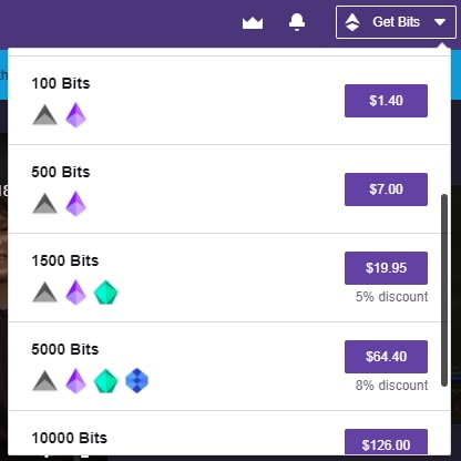 Twitch bits calculator to USD and EUR - GLHF online