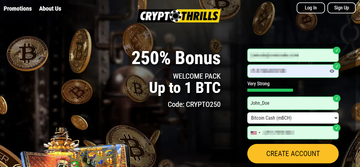 Crypto Thrills No Deposit Bonus Codes [Free Chip] | CoinCodex
