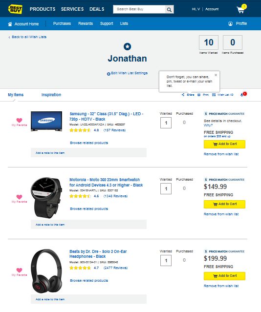Create a Best Buy Wish List - Gift Ideas Made Easy