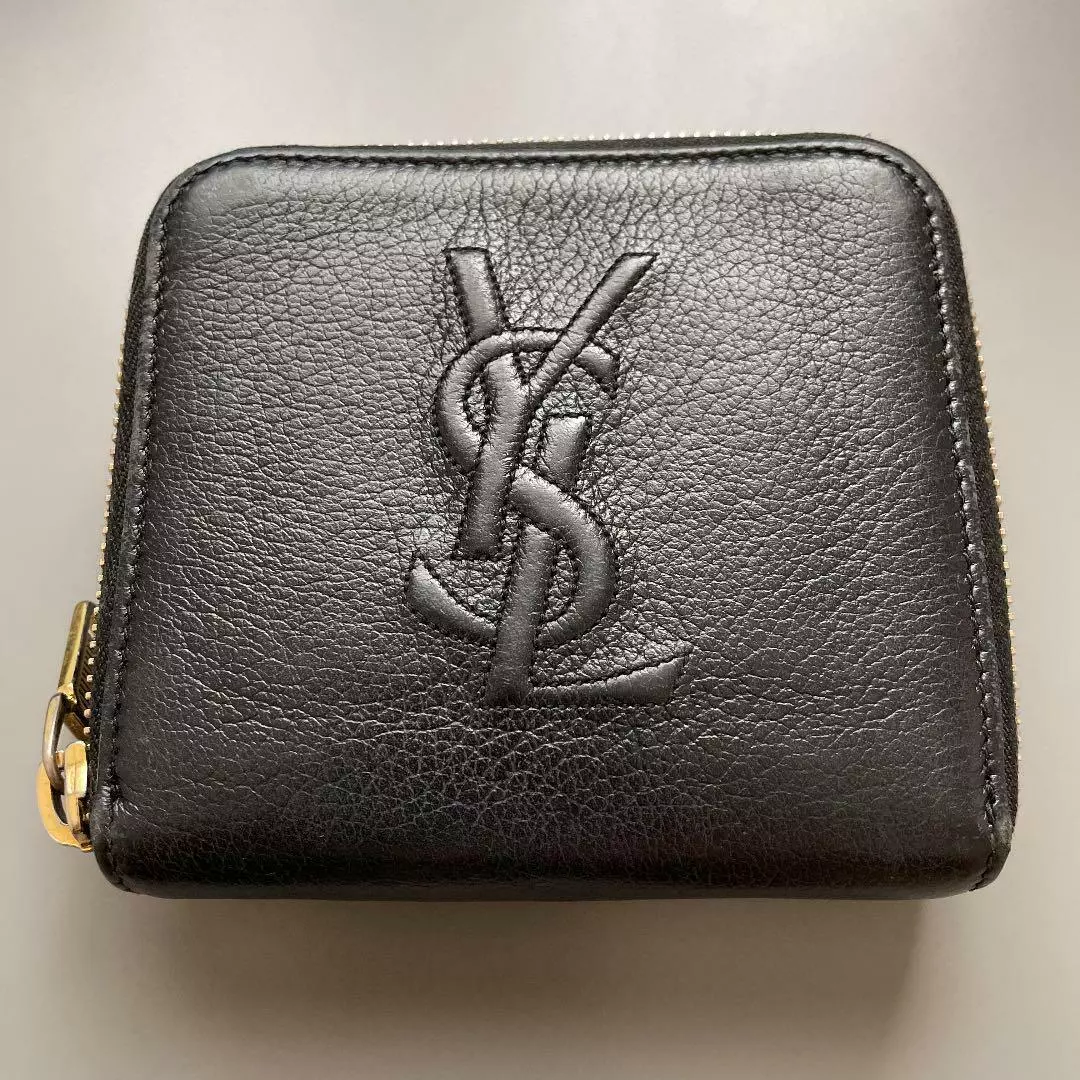 Saint Laurent YSL Monogram Small Flap Wallet in Grained Leather | Leather, Quilted wallet, Wallet