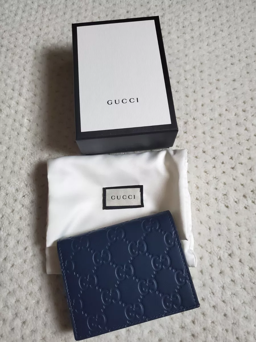 Gucci Women's Signature GG Small Bifold Wallet Blue – LussoCitta