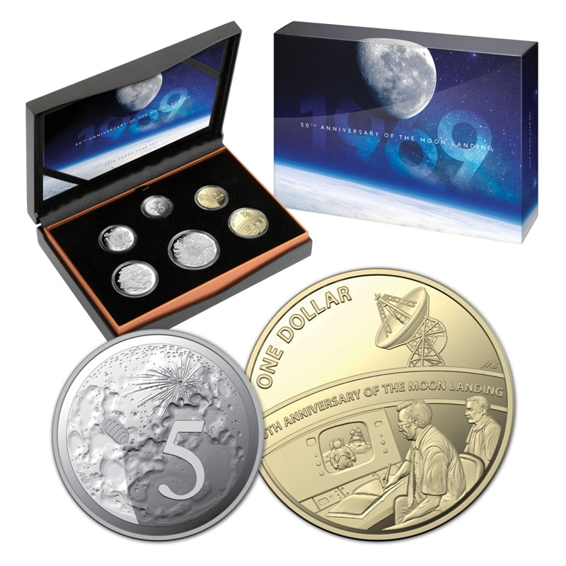 MOON LANDING 50th Anniversary 5 Oz Silver Coin 8$ Australia 