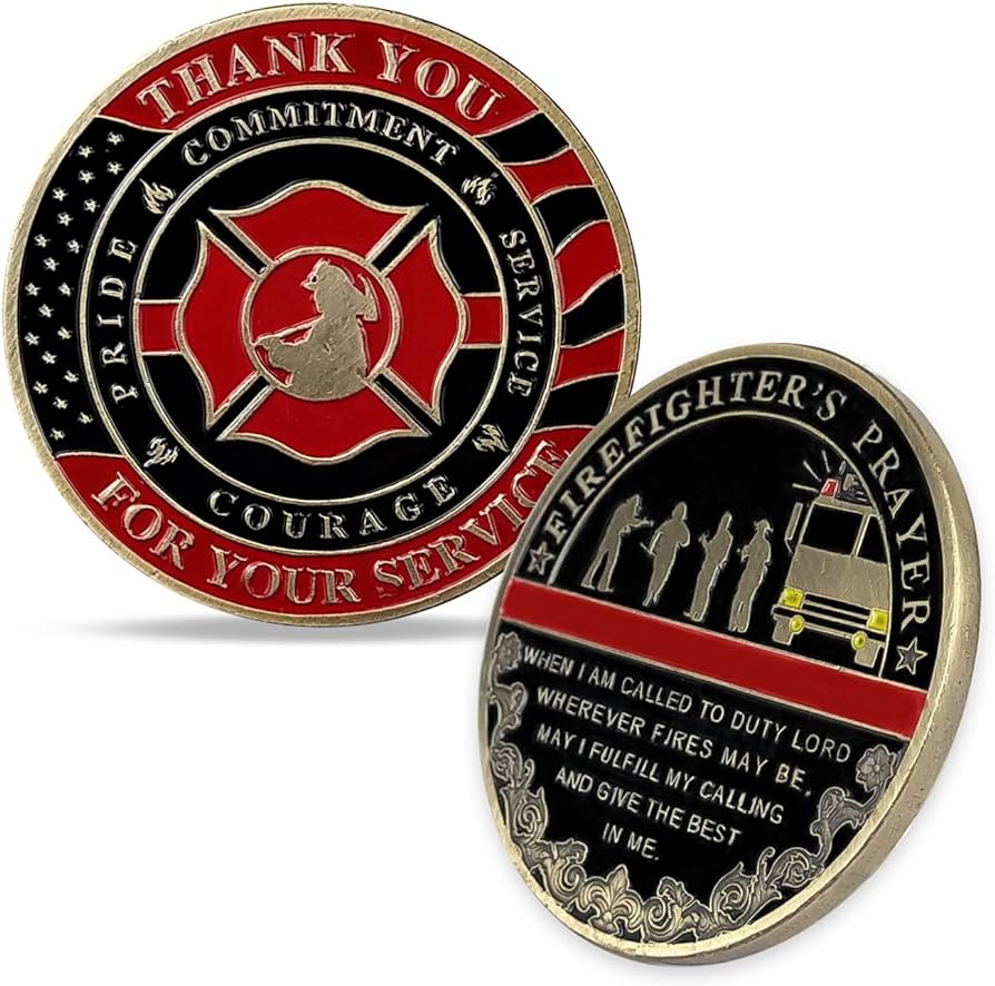 bitcoinhelp.fun : Fireman Prayer Firefighter Challenge Coin : Office Products