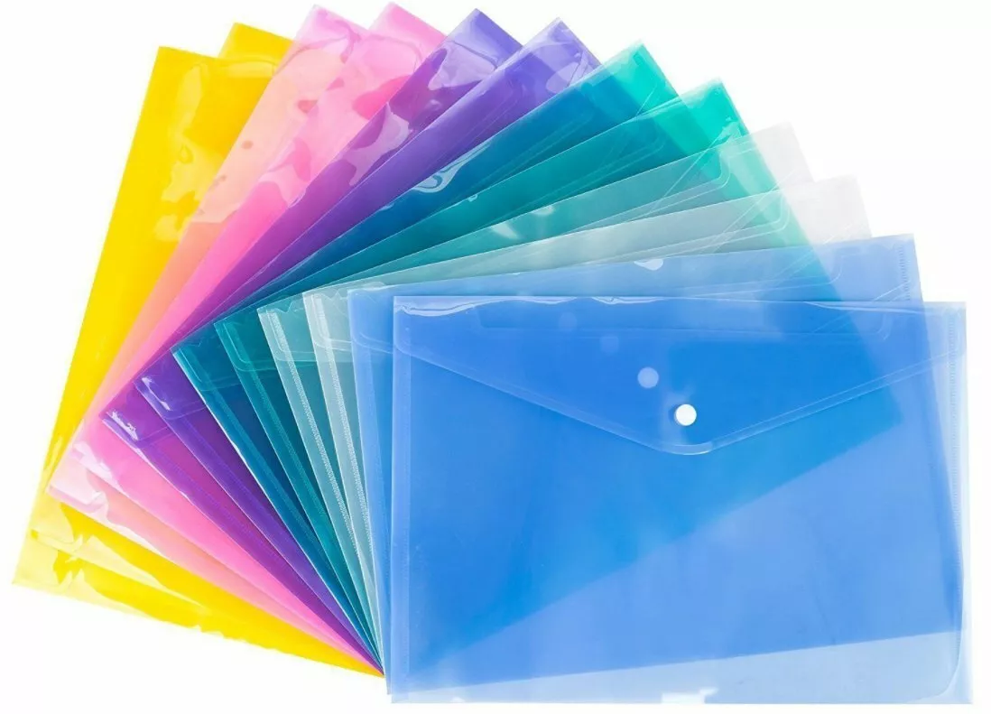 A5 Plastic Document File Wallet Assorted Colour Home Business Wallet x – [C3] Manchester Wholesale