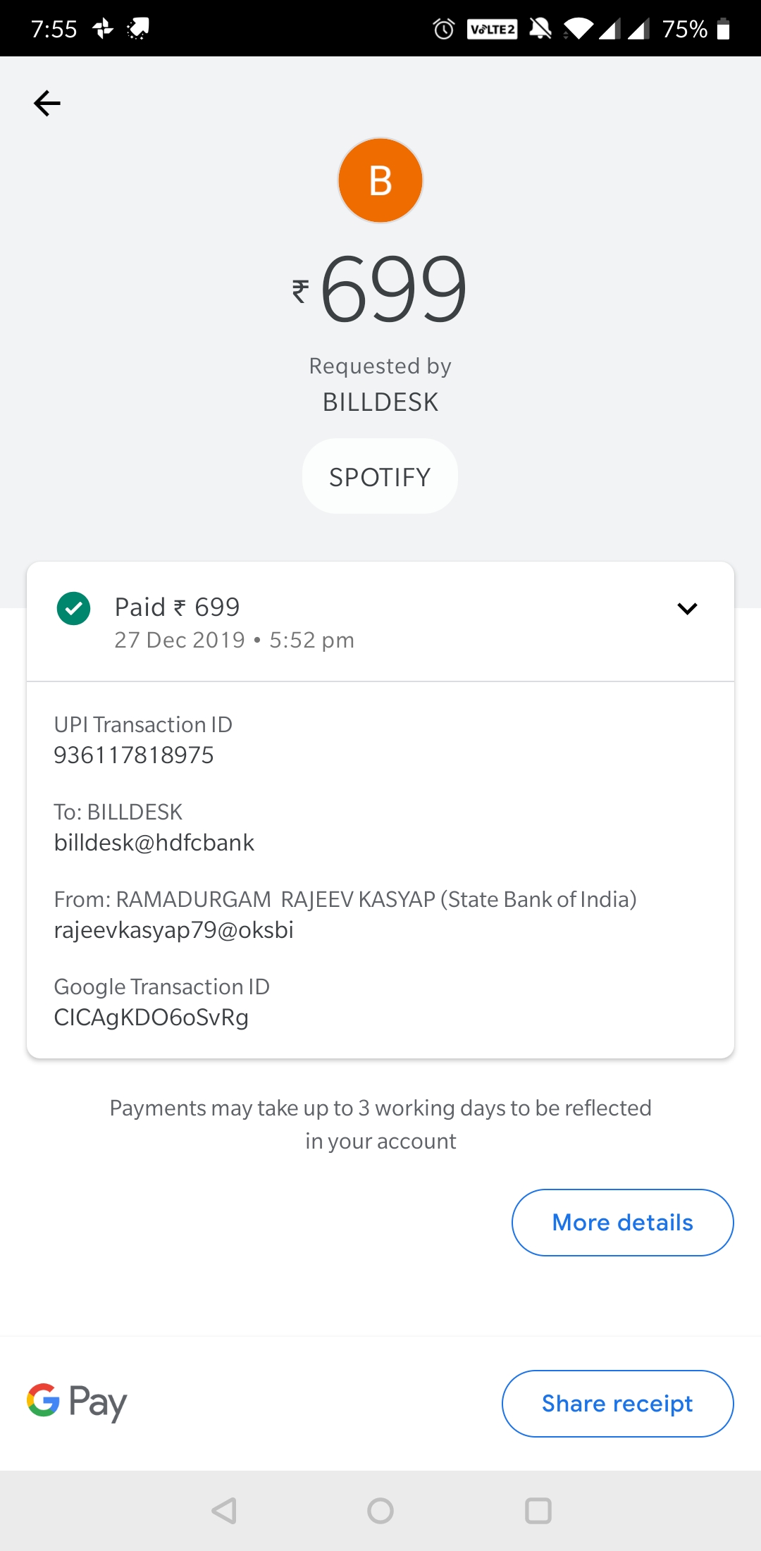 UPI Payment failed but charged - Page 2 - The Spotify Community