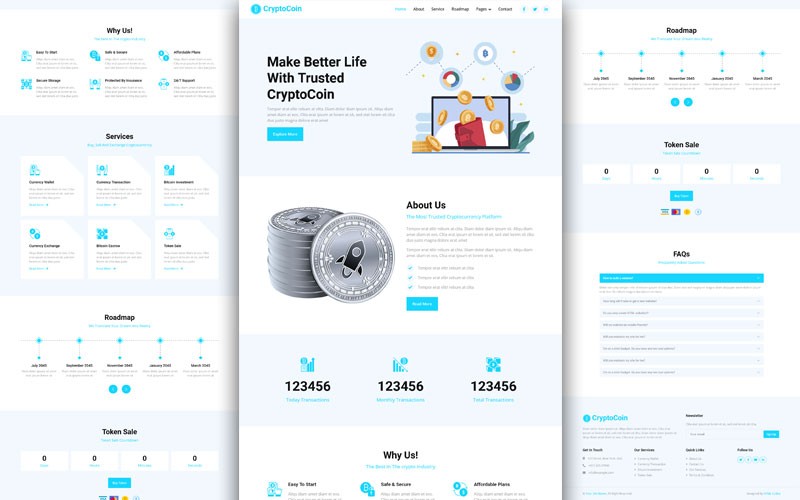 Cryptocurrency Website Templates Free Download