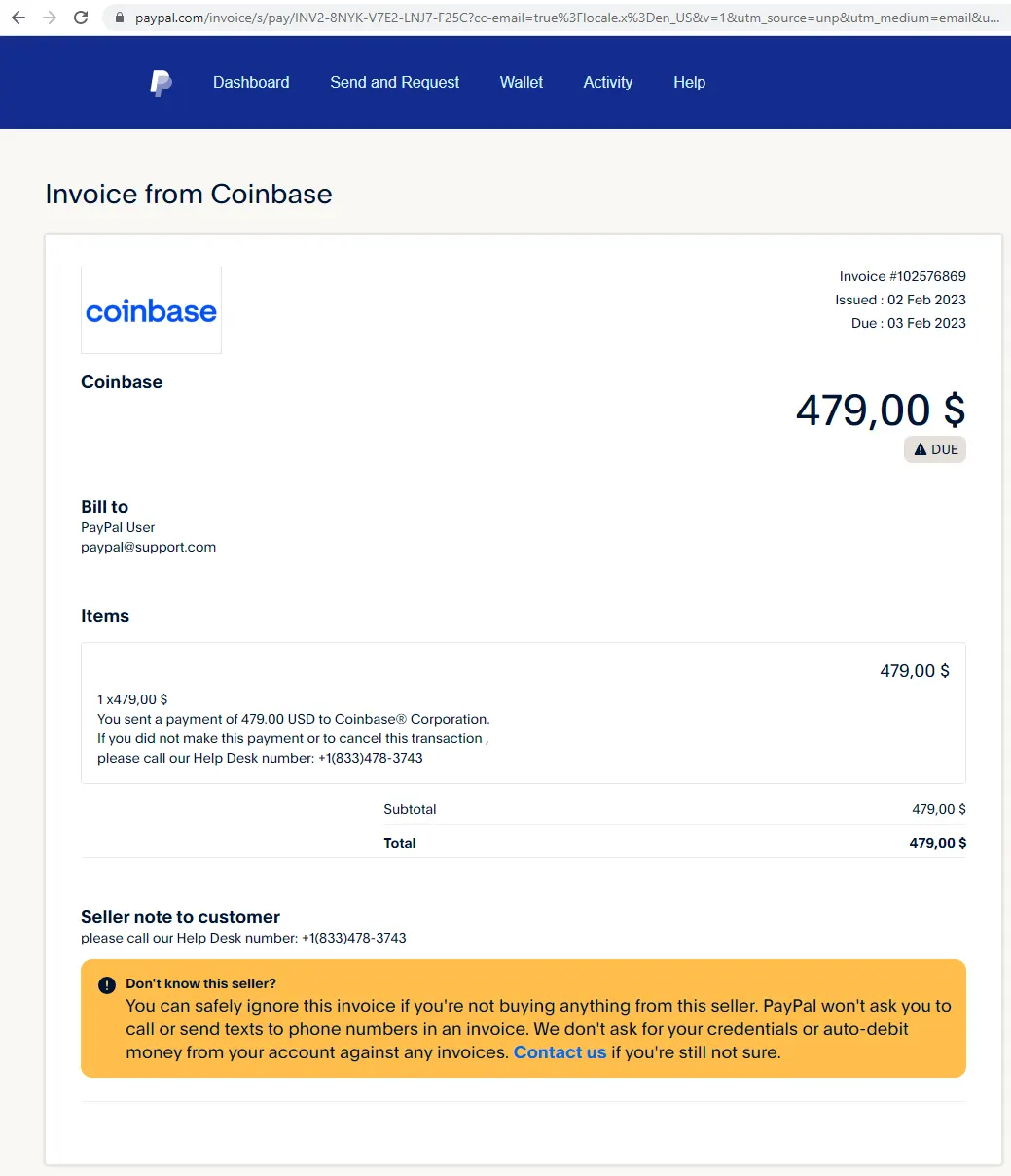 PayPal Phishing Scam Uses Invoices Sent Via PayPal – Krebs on Security