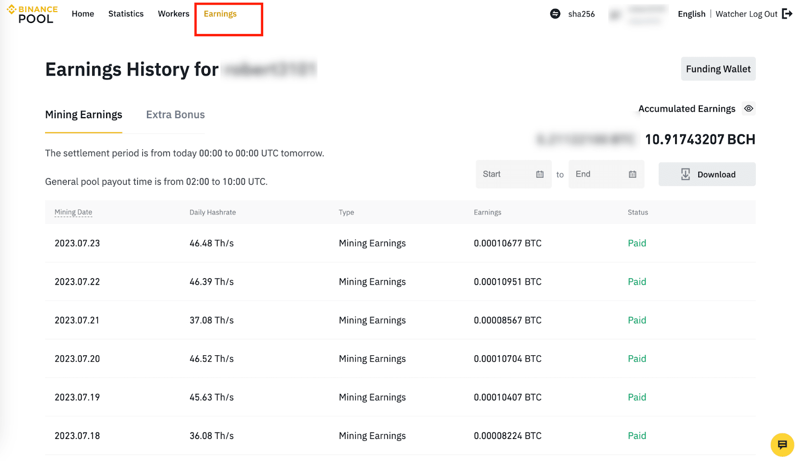 Bitcoin Cash BCH Network Hashrate Chart - 2Miners