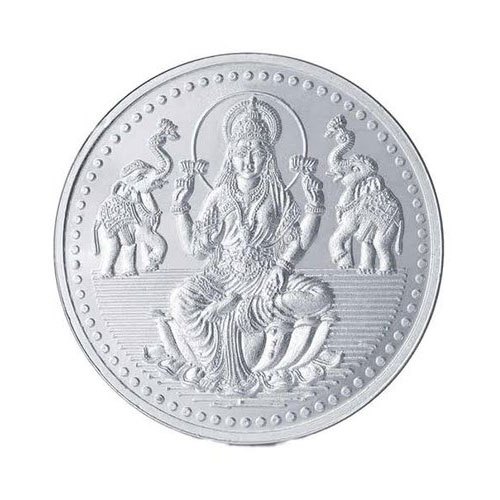 5 Grams Lakshmi Silver Coin With % Purity | Jagdamba Pearls