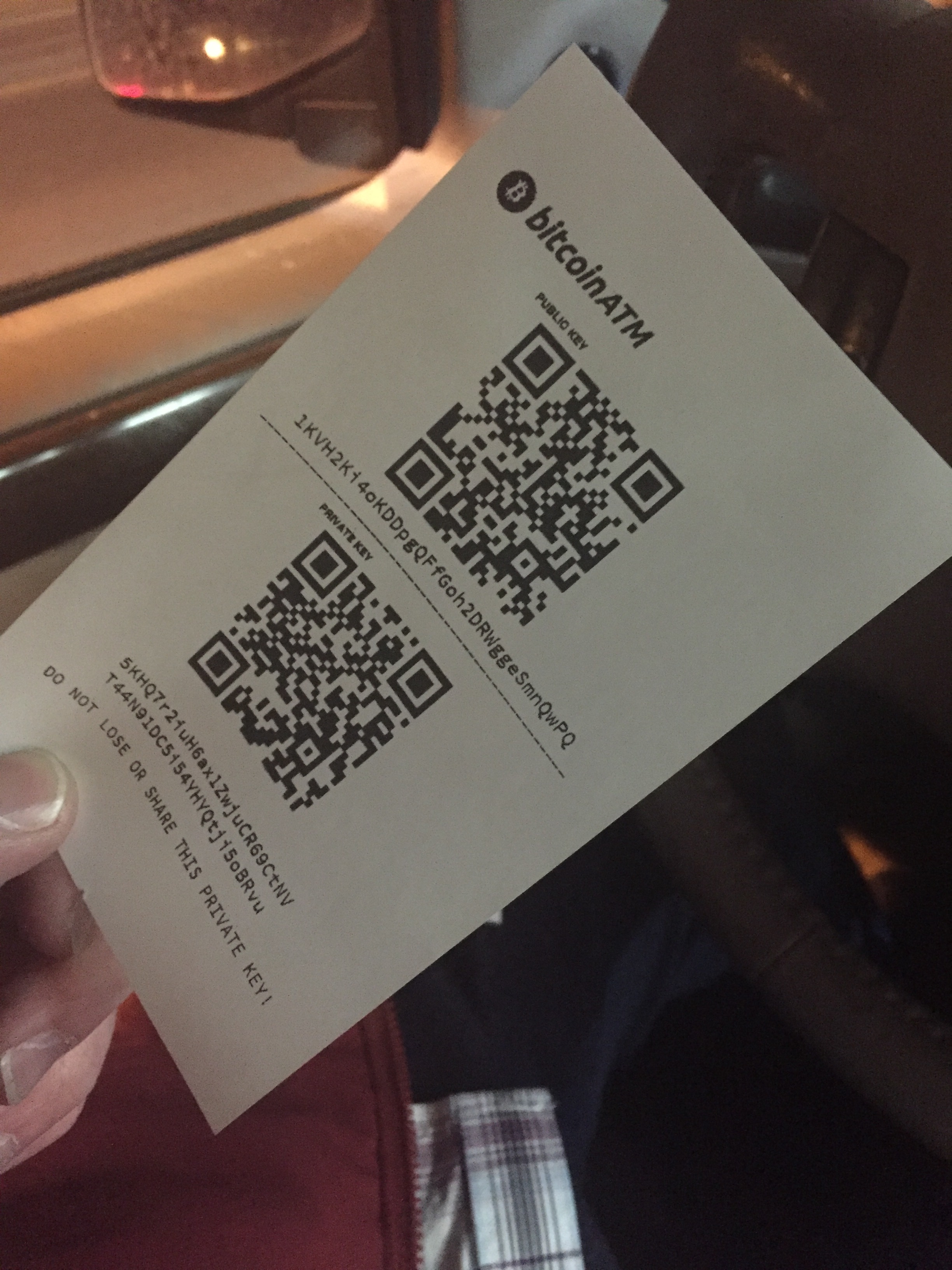Paper wallet for Bitcoin