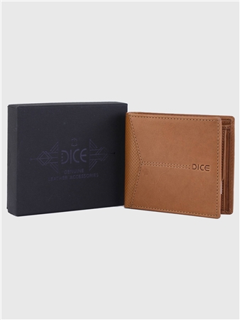 Beige & brown Leather Dice Wallet - ACCESSORY - WALL