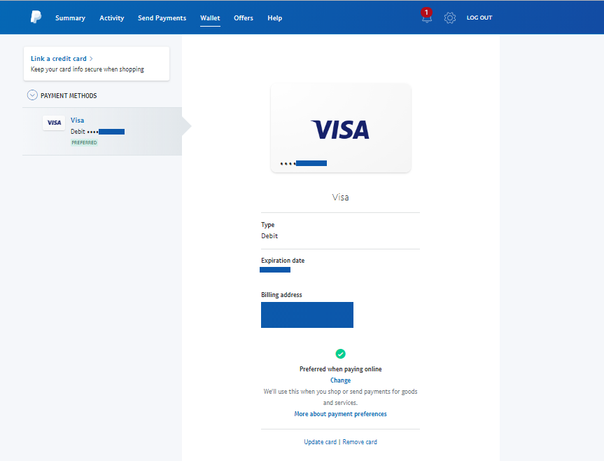 Adding your PayPal account to your Curve wallet