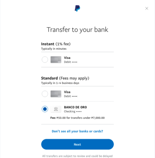 Fast, zero withdrawal fee option for PayPal Philippines