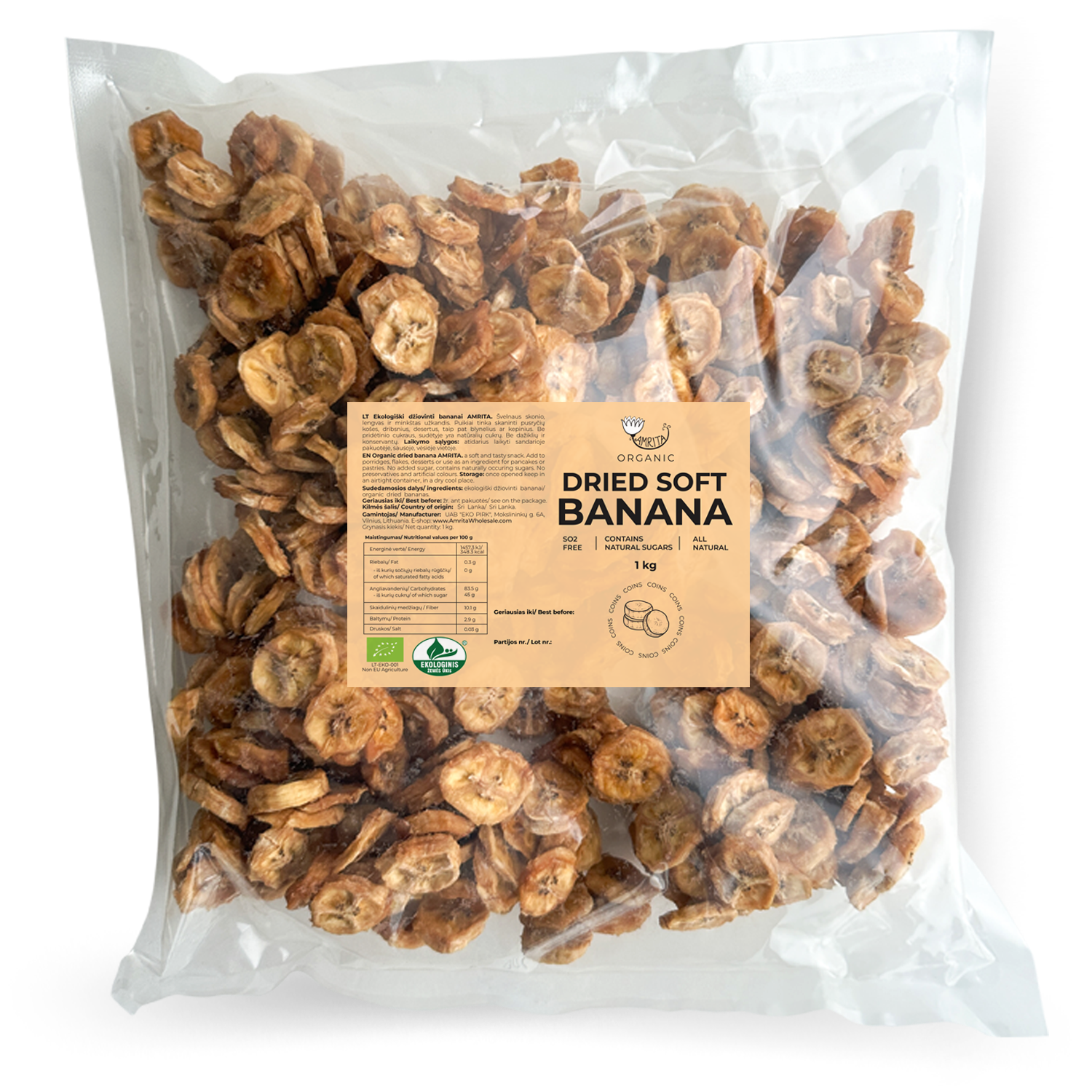 Organic Dried Banana Coins | Fastachi