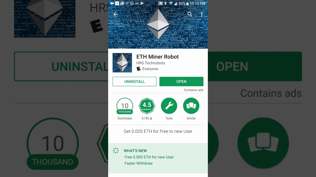 Ethereum Eth Cloud Miner for Android - Download
