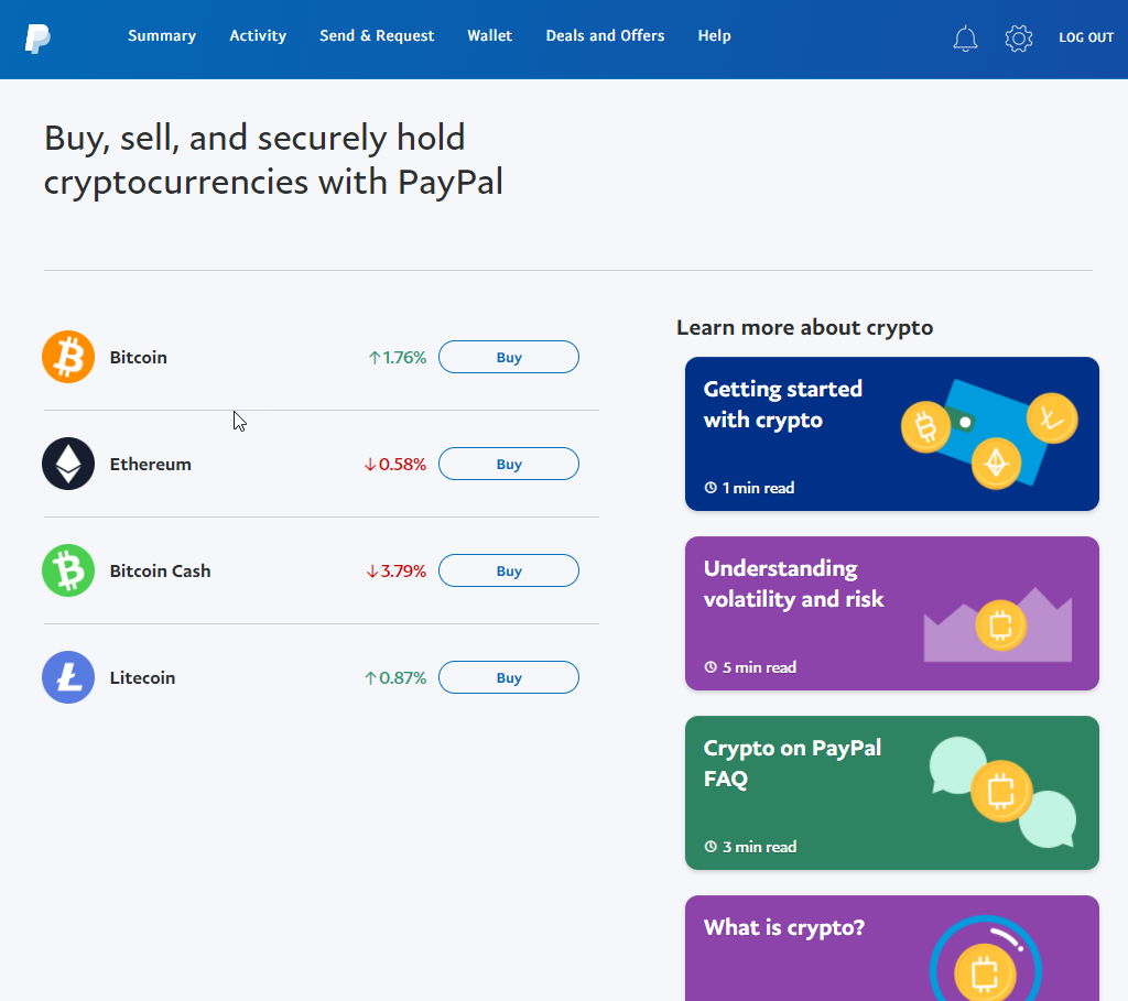 Using PayPal as a payment method within your external Crypto wallet | PayPal US