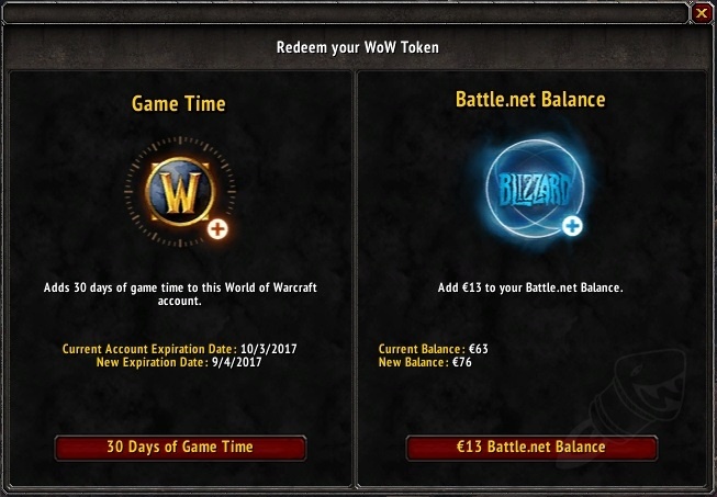 Blizzard Support - Using a WoW Token