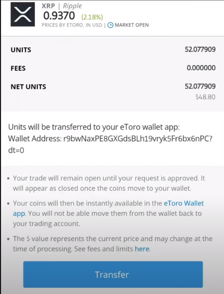 How do I send cryptoassets from my eToro Money crypto wallet? | eToro Help