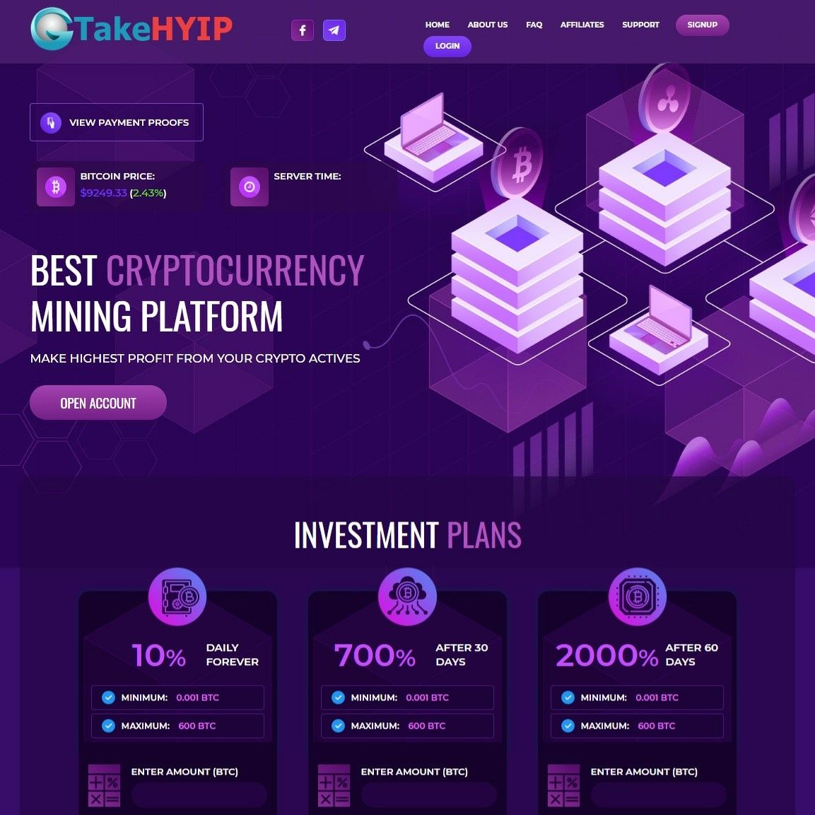 Best top paying Bitcoin HYIP investment information