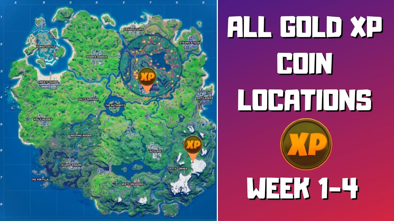 All Gold XP Coins Locations in Fortnite Season 4 Chapter 2! (Week )