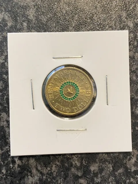 Two Dollars Remembrance Day (Green), Coin from Australia - Online Coin Club