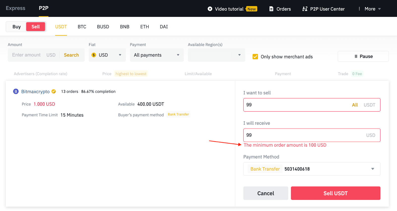 USD to USDT (Dollar in Tether USDt) - BitcoinsPrice