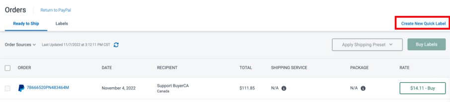 How to Print a Shipping Label in PayPal Without an Order
