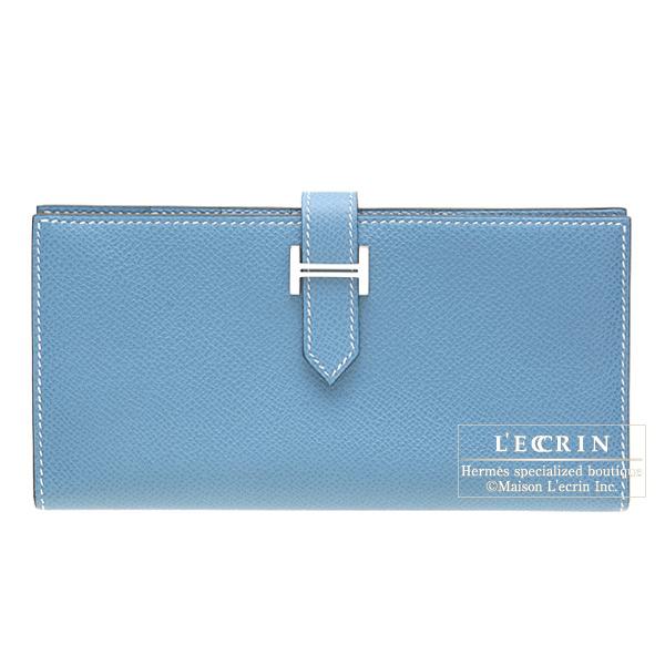 Hermès Blue Epsom Béarn Compact Wallet