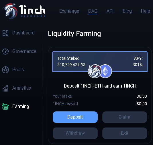 1inch Staking | Earn 1inch (1INCH) passive income