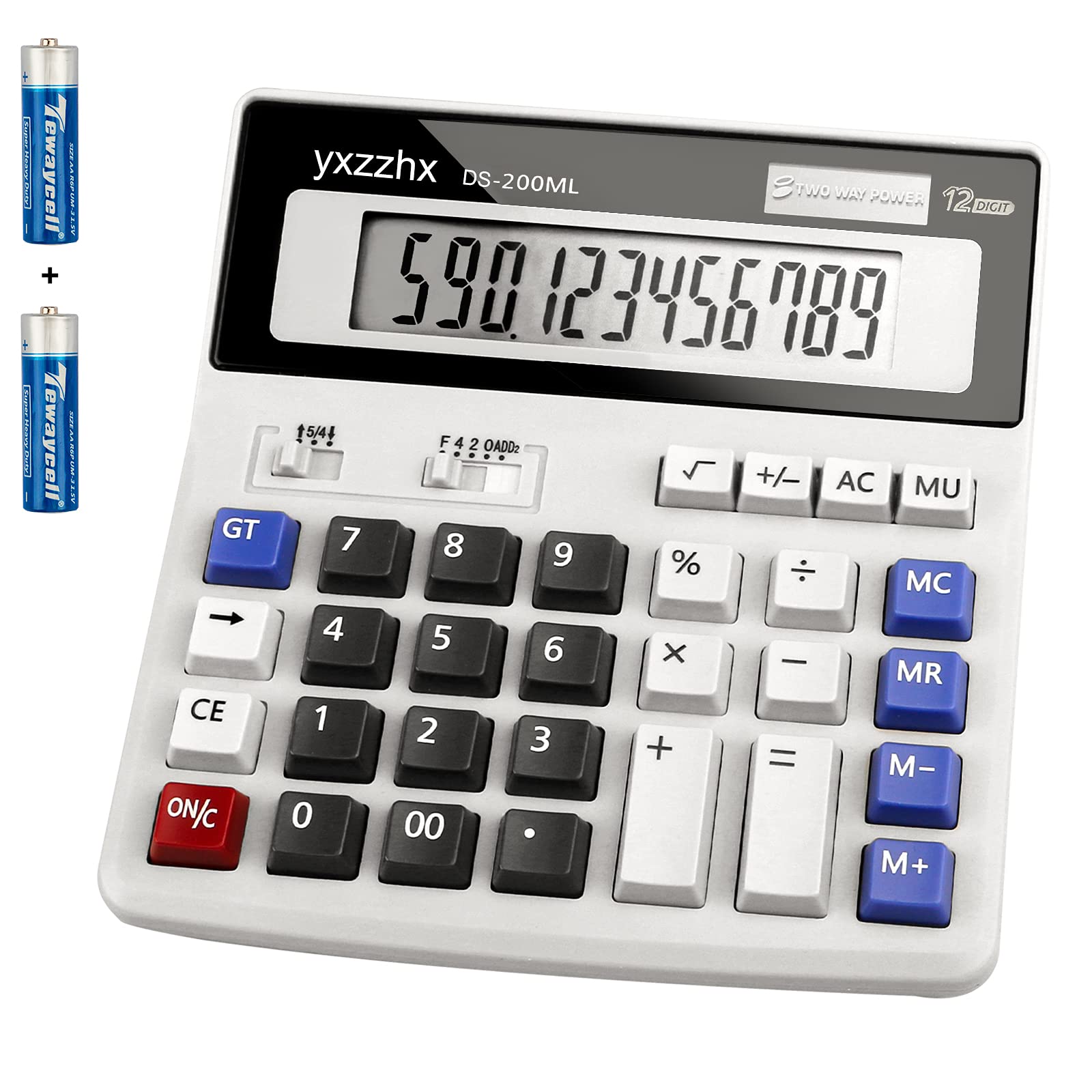 Desktop Calculator HEAVY DUTY Business 12 digits, Two Way Power, DS-2JT-W-DH