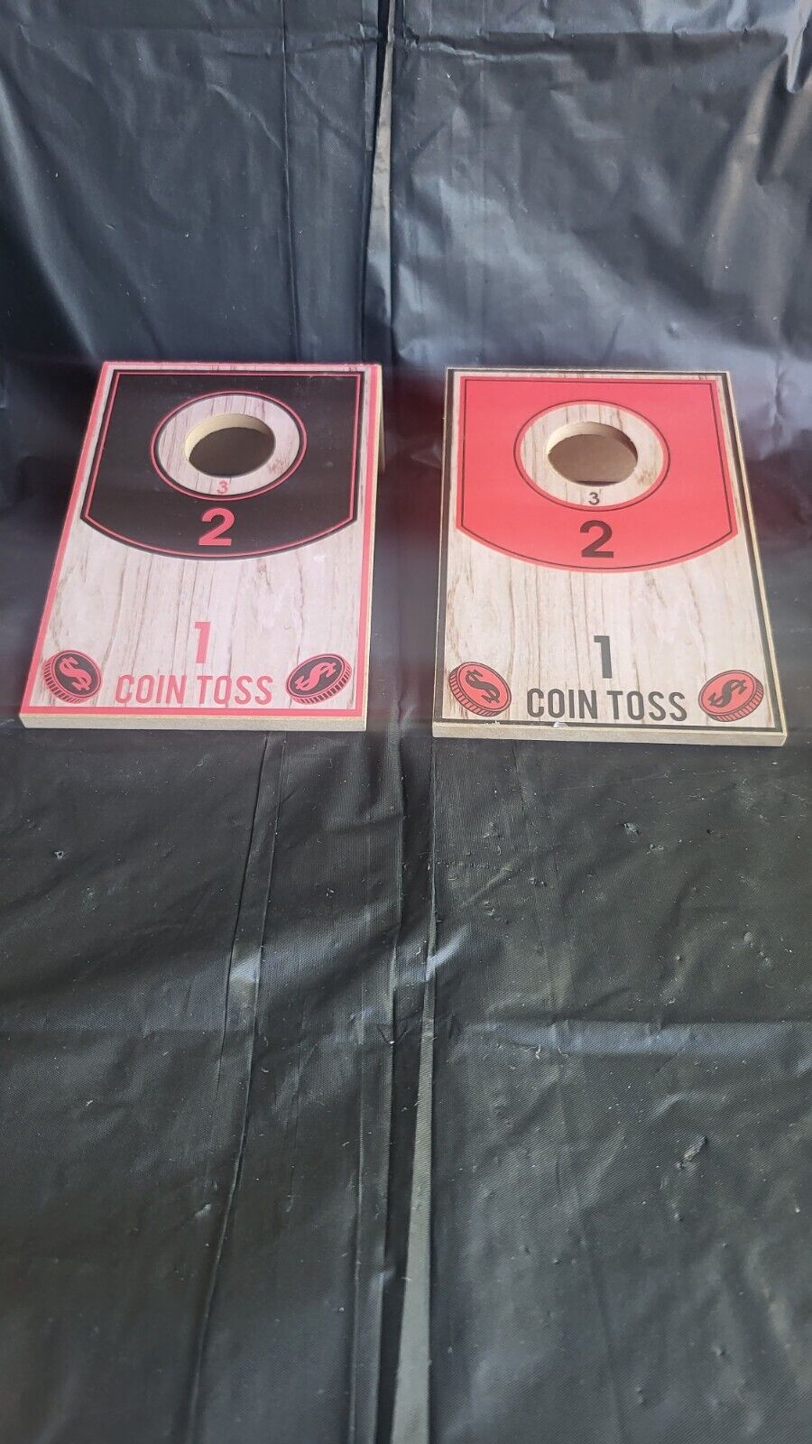 NEW HOLIDAY TIME Wooden Coin Toss Game Quarters Play Table Top Cornhole £ - PicClick UK