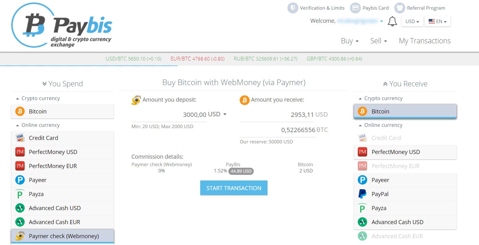 Exchange Cash Bitcoin (BTC) to Webmoney WMB