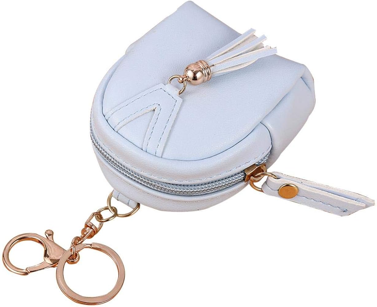 Willow Light Blue Coin and Card Holder | Faux Leather Coin Pouch.