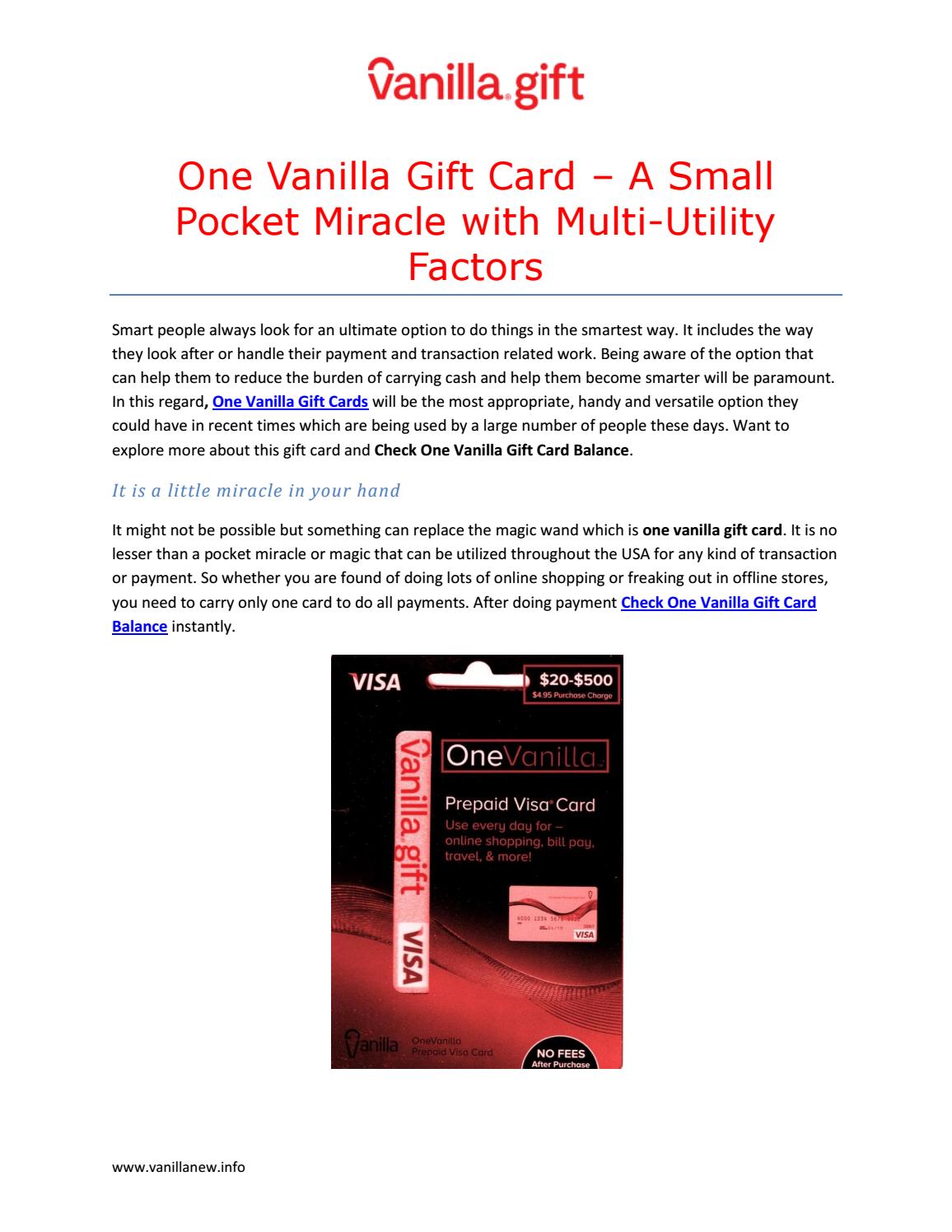 Check OneVanilla Card Balance – One Vanilla Visa Gift Card Balance – OneVanilla Card Balance Check