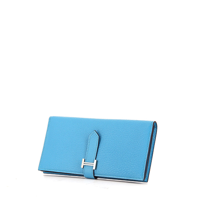 Hermes Blue Electrique Alligator Classic Kelly Wallet – Savonches