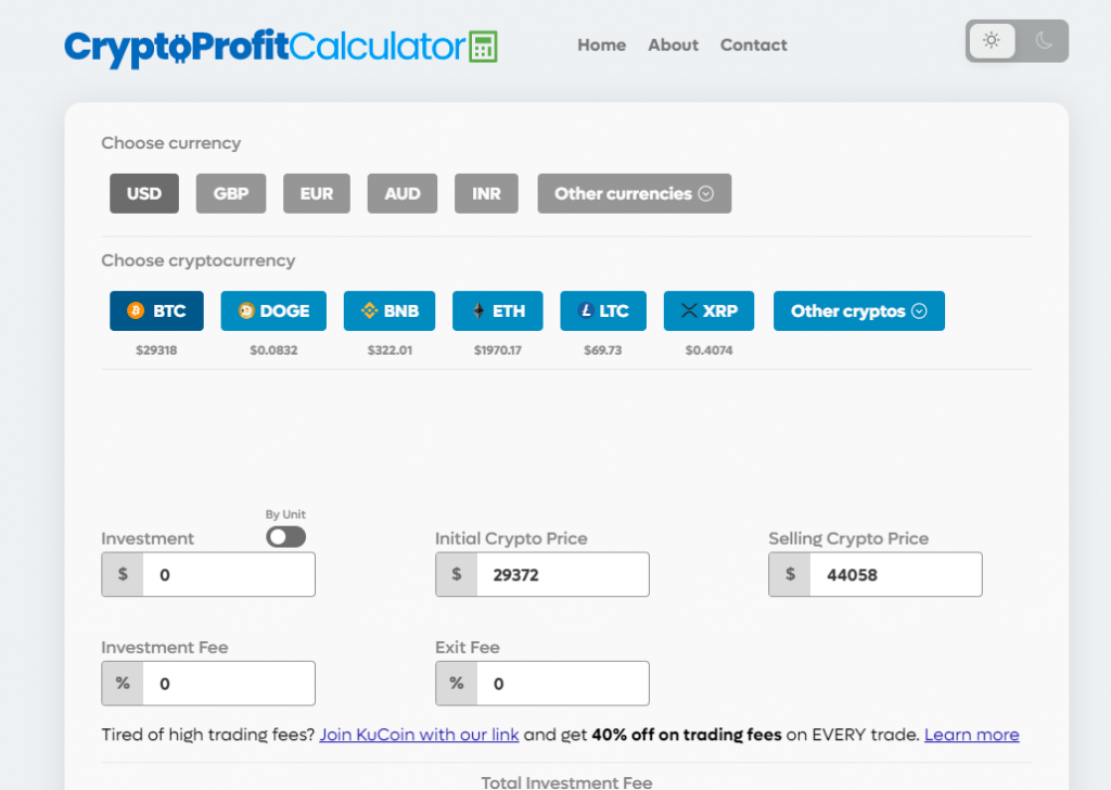 Crypto Profit Calculator - Mudrex