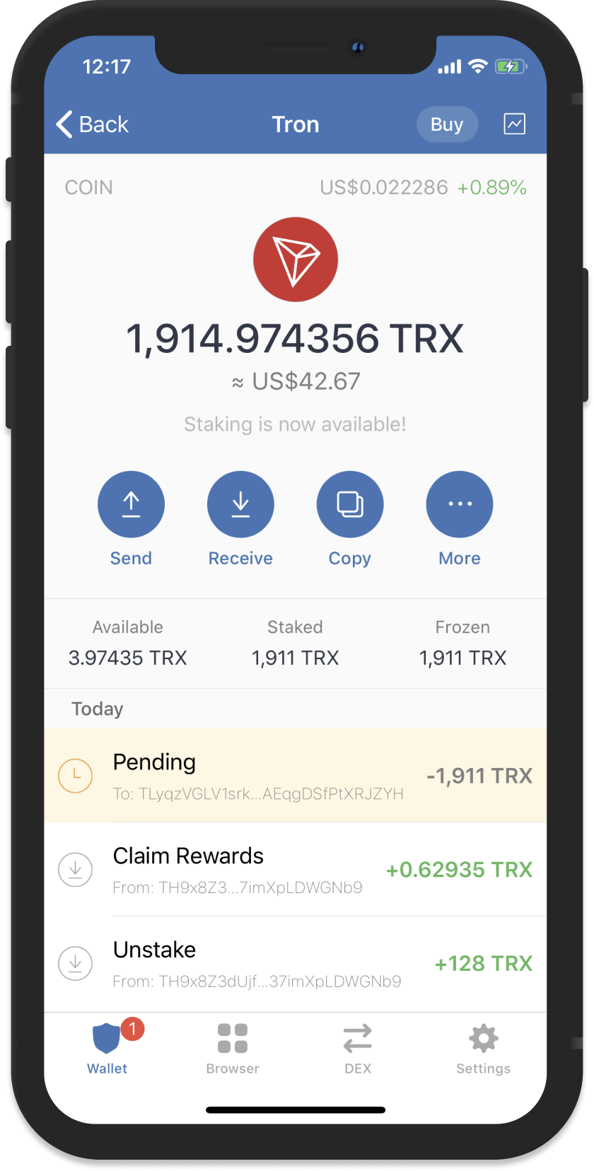 Tron Wallet | TRX Wallet & TRC20 Wallet for iOS & Android | Gem Wallet