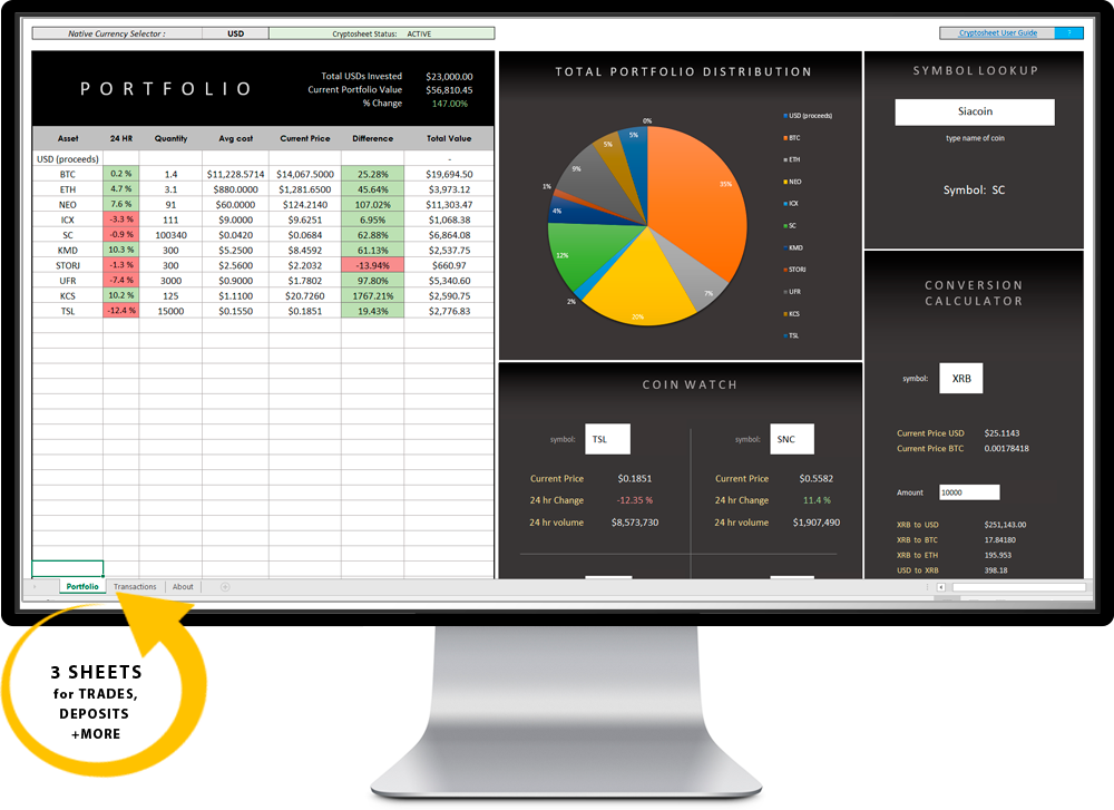 Free Excel Downloads — Cryptocurrency Investment