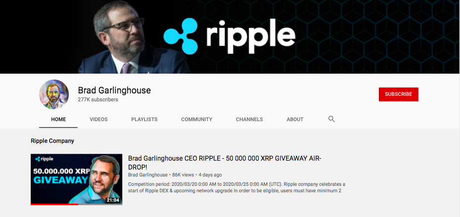 Another XRP giveaway scam goes live - YouTube, where art thou? - AMBCrypto