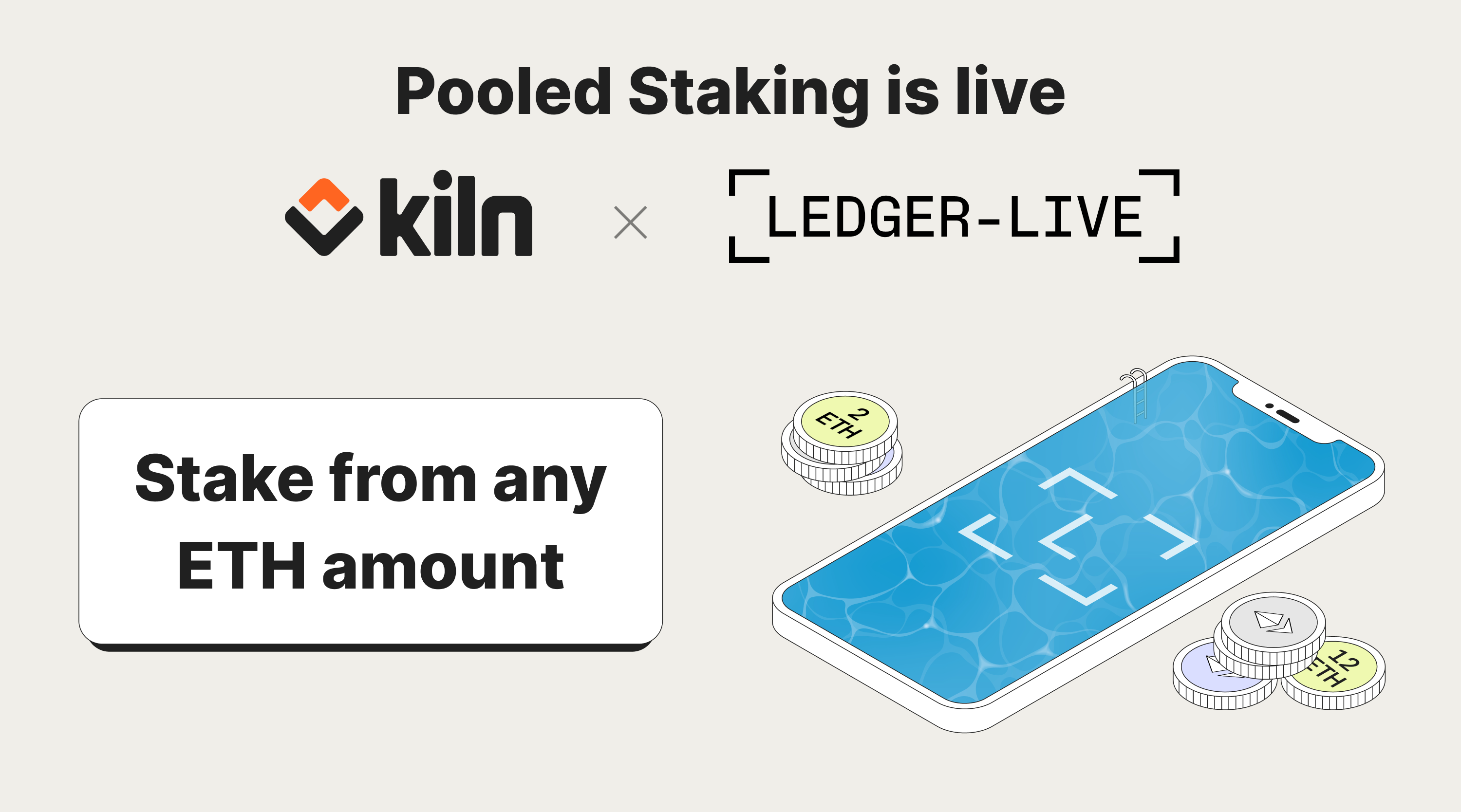 Ethereum pooled staking is here! Stake any amount of ETH and generate rewards | Ledger