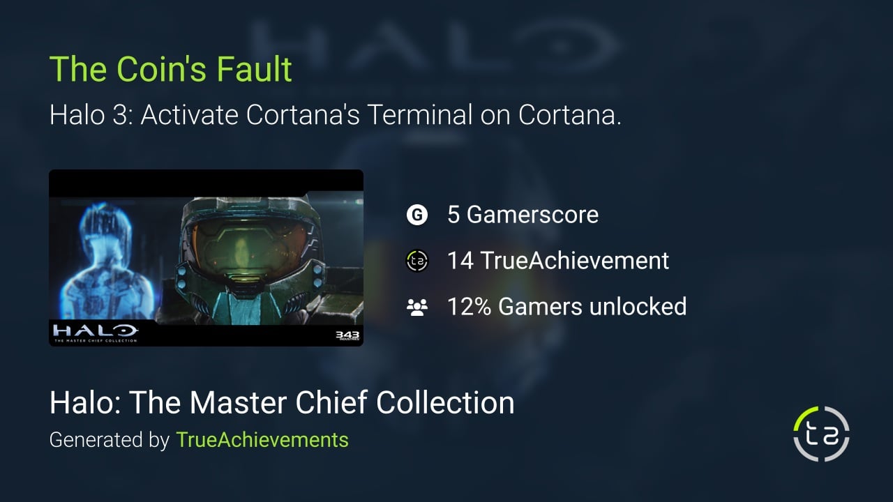 The Coin's Fault achievement in Halo: The Master Chief Collection (CN)