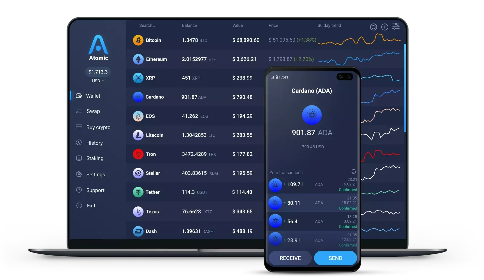 How to Stake Your ADA [Atomic Cardano Wallet] - Viper Staking