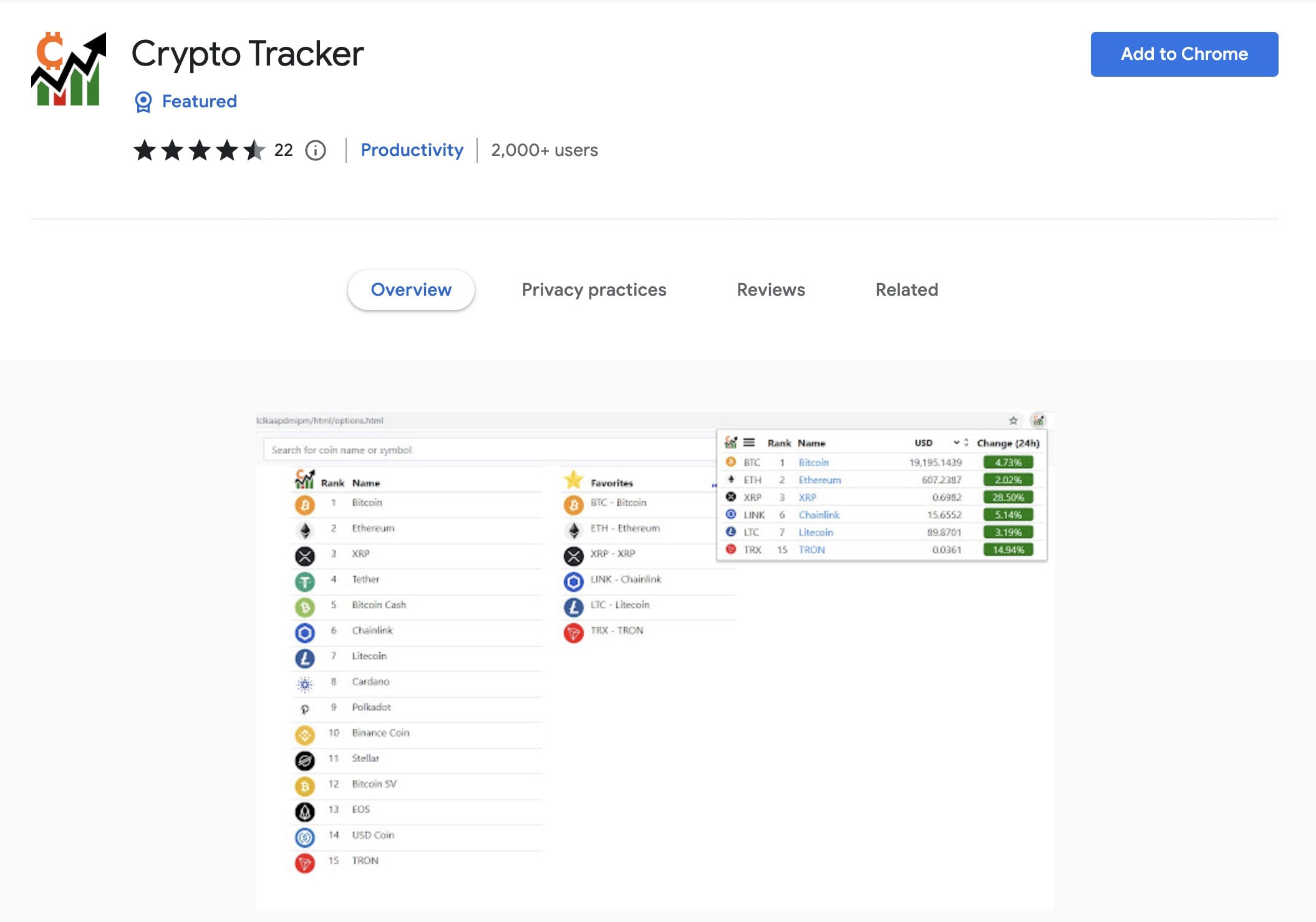 Crypto Ticker for Google Chrome - Extension Download