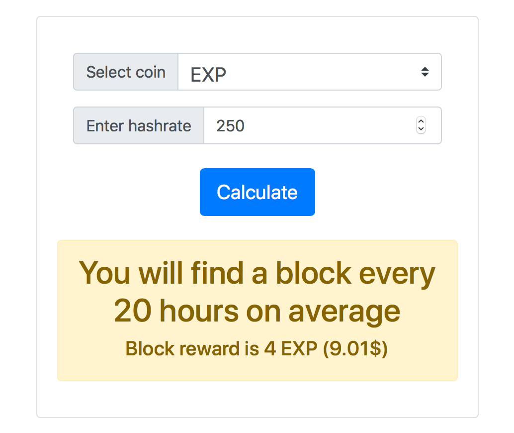 Expanse (EXP) Profit Calculator - CryptoGround